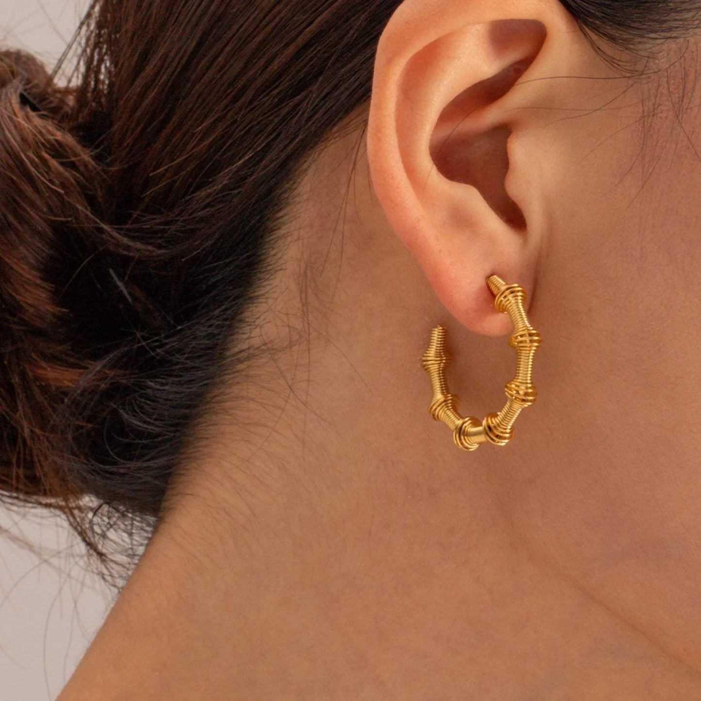 18K Gold-Plated Stainless Steel C-Hoop Earrings Earrings - Tophatter Daily Deals