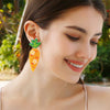 Stainless Steel Beaded Sequin Carrot Earrings Earrings - Tophatter Daily Deals