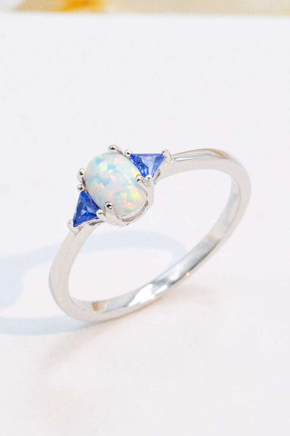 Contrast 925 Sterling Silver Opal Ring Opal - Tophatter Daily Deals