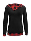 Plaid Long Sleeve Hooded Blouse Blouses - Tophatter Daily Deals