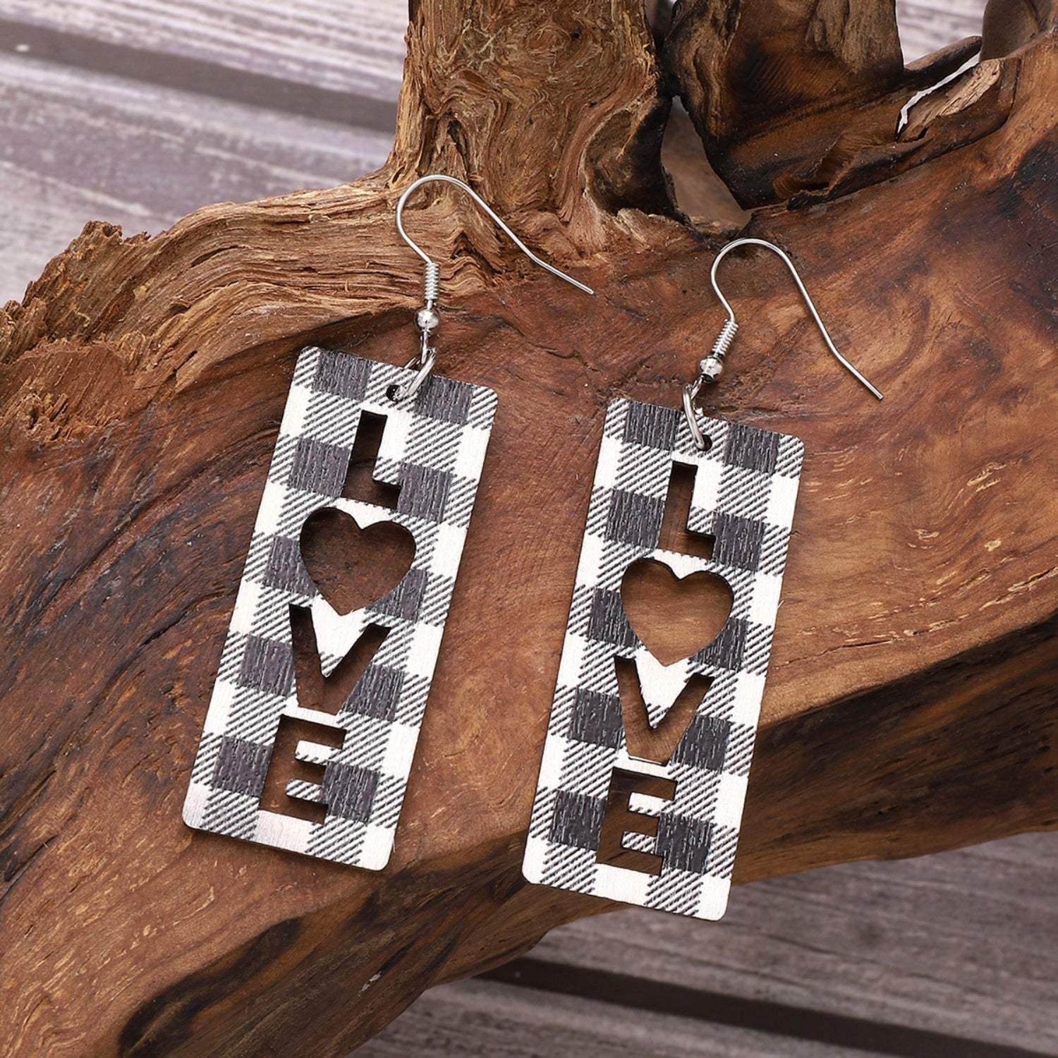 Wooden Cutout Dangle Earrings Earrings - Tophatter Daily Deals