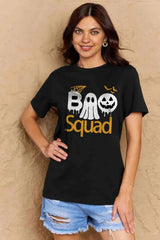 Simply Love Full Size BOO SQUAD Graphic Cotton T-Shirt Women's T-Shirts - Tophatter Daily Deals