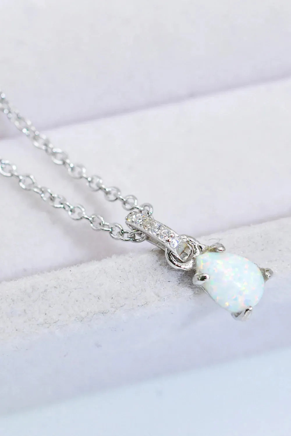 Opal Pendant 925 Sterling Silver Chain-Link Necklace Opal - Tophatter Daily Deals