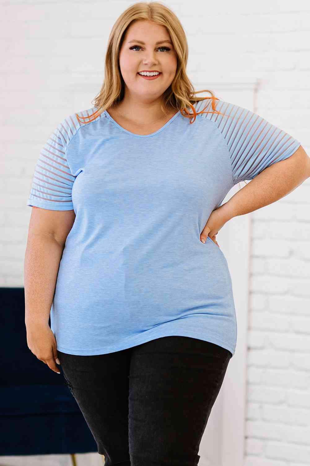 Plus Size V-Neck Raglan Sleeve Tee Women's T-Shirts - Tophatter Daily Deals