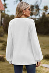 Notched Neck Raglan Sleeve Blouse Blouses - Tophatter Daily Deals