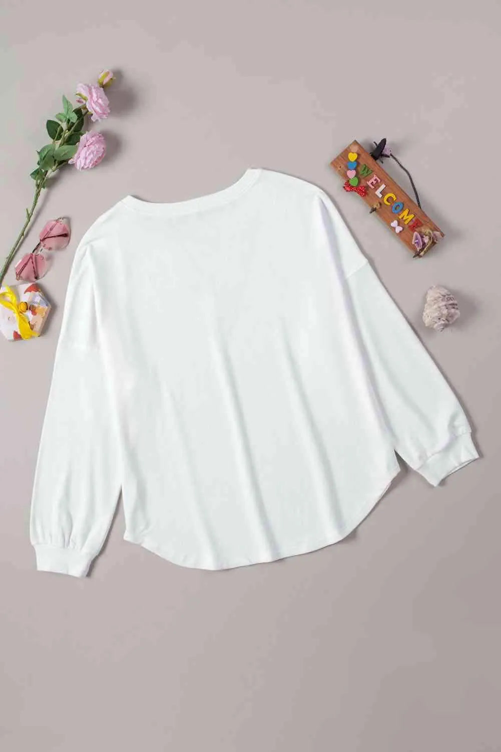 Button Detail Curved Hem Top Blouses - Tophatter Daily Deals