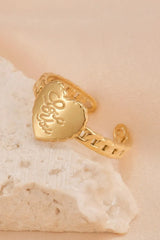14K Gold Plated LOVE YOU Open Ring Rings - Tophatter Daily Deals