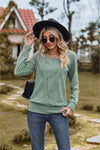 Square Neck Long Sleeve Blouse Sage Blouses - Tophatter Daily Deals