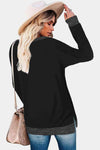 Round Neck Long Sleeve Slit T-Shirt Women's T-Shirts - Tophatter Daily Deals