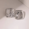 Stainless Steel Square Stud Earrings Silver One Size Earrings - Tophatter Daily Deals