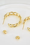 Chain C-Hoop 925 Sterling Silver Earrings Earrings - Tophatter Daily Deals