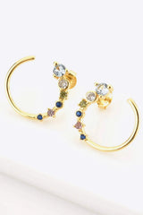 18K Gold-Plated 925 Sterling Silver C-Hoop Earrings Earrings - Tophatter Daily Deals