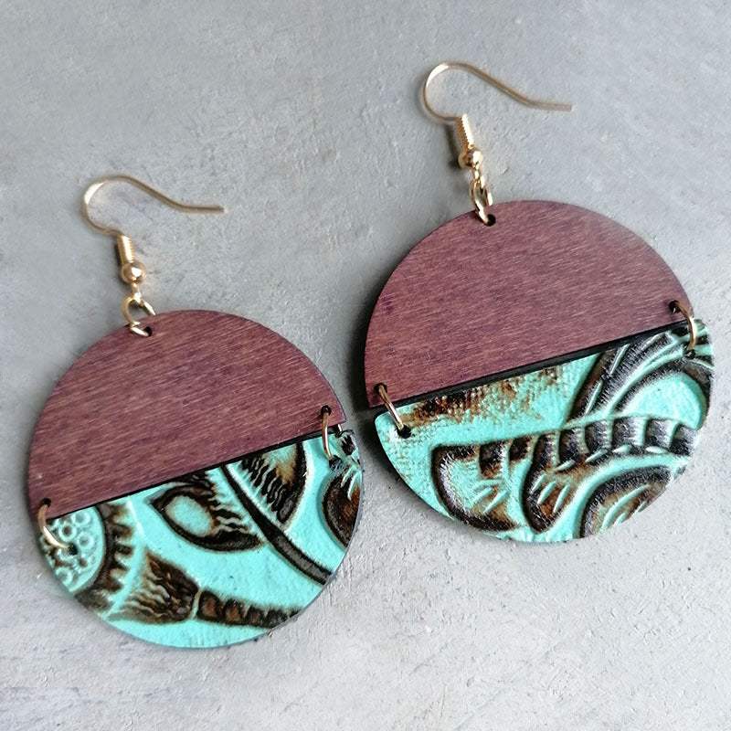 Round Drop Earrings Turquoise One Size Earrings - Tophatter Daily Deals