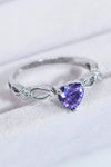 Crystal Heart 925 Sterling Silver Ring Rings - Tophatter Daily Deals