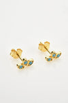 Inlaid 925 Sterling Silver Stud Earrings Earrings - Tophatter Daily Deals