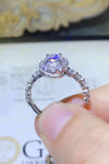 Adored 1 Carat Moissanite 925 Sterling Silver Halo Ring Moissanite - Tophatter Daily Deals