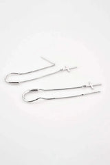 925 Sterling Silver Cross Threader Earrings Earrings - Tophatter Daily Deals