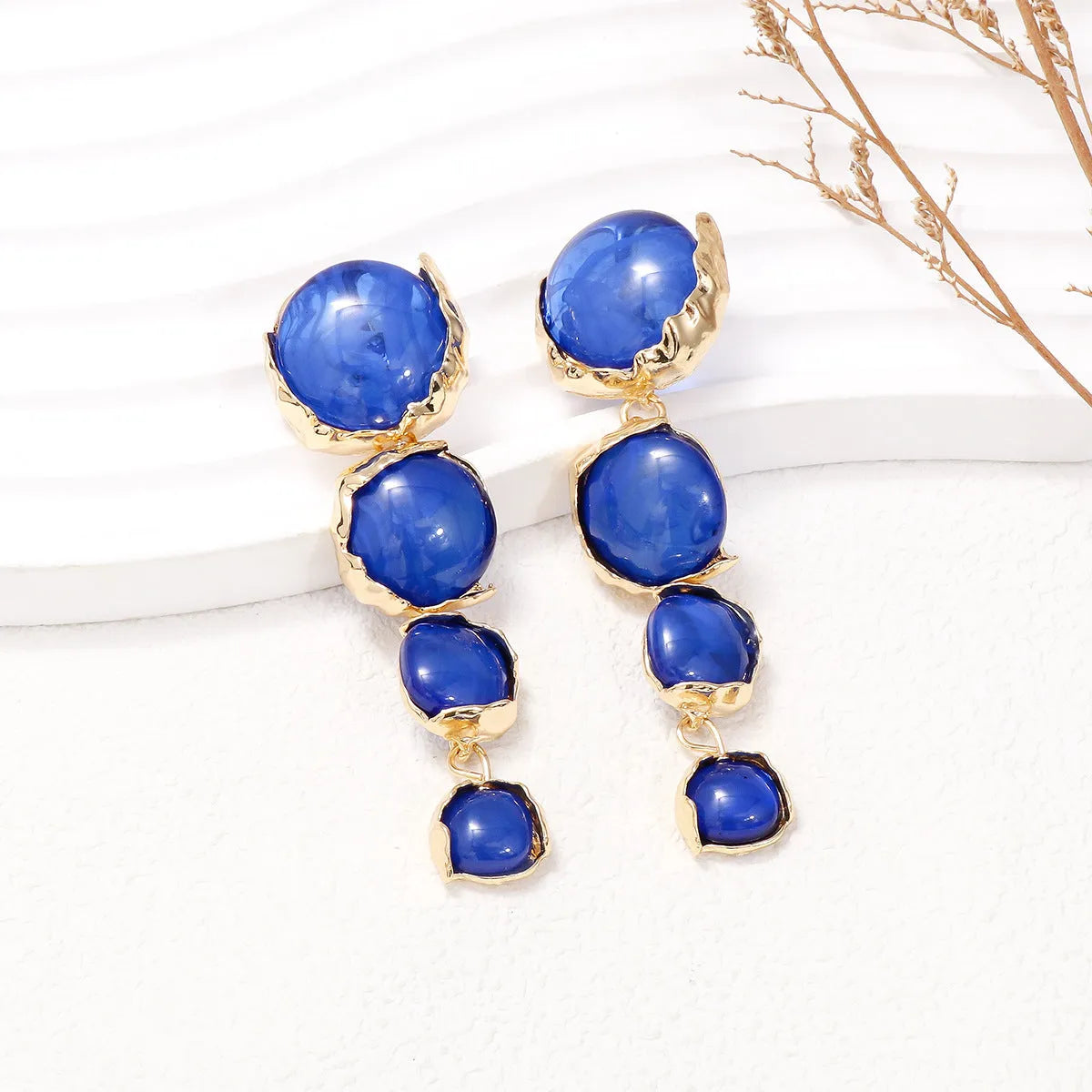 Alloy & Rhinestone Earrings Cobalt Blue One Size Earrings - Tophatter Daily Deals