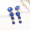 Alloy & Rhinestone Earrings Cobalt Blue One Size Earrings - Tophatter Daily Deals