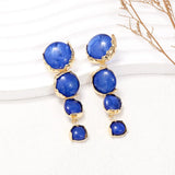 Alloy & Rhinestone Earrings Cobalt Blue One Size Earrings - Tophatter Daily Deals