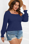 Plus Size Square Neck Lantern Sleeve T-Shirt Women's T-Shirts - Tophatter Daily Deals