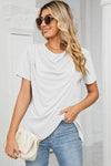 Cowl Neck Short Sleeve T-Shirt Women's T-Shirts - Tophatter Daily Deals