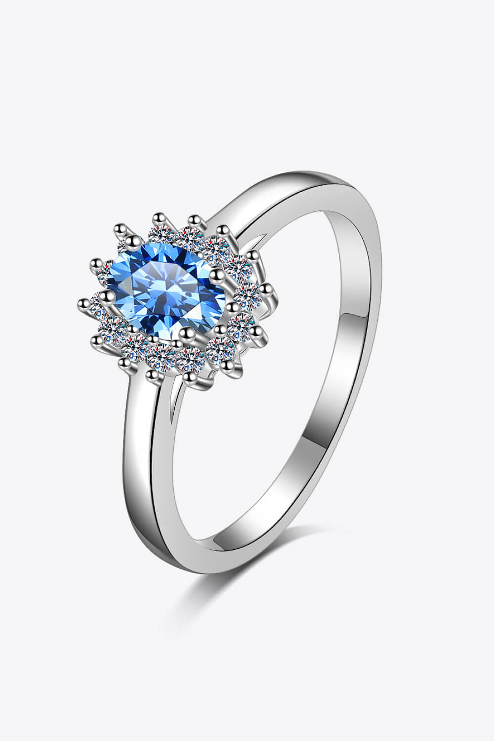 Adored On My Own Moissanite Ring Cobalt Blue Moissanite - Tophatter Daily Deals