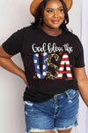 Simply Love Full Size GOD BLESS THE USA Graphic Cotton Tee Women's T-Shirts - Tophatter Daily Deals