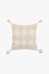 Fringe Decorative Throw Pillow Case Beige Checkered One Size Decorative Pillowcases - Tophatter Daily Deals