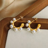 Synthetic Pearl 18K Gold-Plated Earrings Earrings - Tophatter Daily Deals