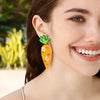 Stainless Steel Beaded Sequin Carrot Earrings Tangerine One Size Earrings - Tophatter Daily Deals