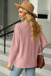 V-Neck Long Sleeve Blouse Blouses - Tophatter Daily Deals