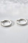 Inlaid Zircon 925 Sterling Silver Huggie Earrings Earrings - Tophatter Daily Deals