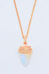 18K Gold-Plated Moonstone Pendant Necklace Rose Gold One Size Moonstone - Tophatter Daily Deals