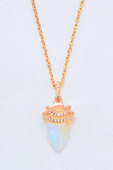 18K Gold-Plated Moonstone Pendant Necklace Rose Gold One Size Moonstone - Tophatter Daily Deals