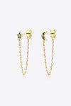 Zircon Star and Moon Mismatched Earrings Gold Black One Size Earrings - Tophatter Daily Deals