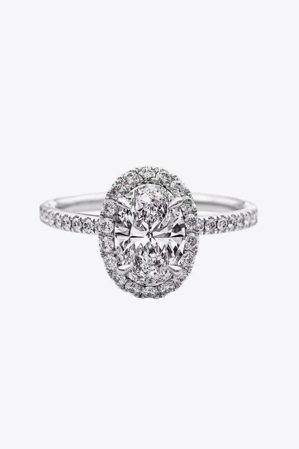 2 Carat Moissanite Platinum-Plated Ring Moissanite - Tophatter Daily Deals