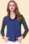 Two-Tone Spliced Shirt Blouses - Tophatter Daily Deals