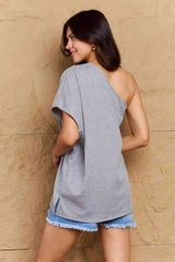 Ninexis in My Groove One Shoulder Loose Top Blouses - Tophatter Daily Deals