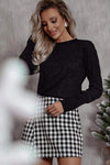 Metallic Round Neck Long Sleeve Blouse Blouses - Tophatter Daily Deals