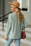 V-Neck Long Sleeve Blouse Blouses - Tophatter Daily Deals