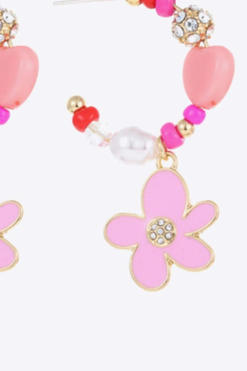 Flower C-Hoop Drop Earrings Earrings - Tophatter Daily Deals