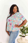 Double Take Floral Round Neck Babydoll Top Blouses - Tophatter Daily Deals