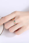 Multicolored Cubic Zirconia 925 Sterling Silver Ring Rings - Tophatter Daily Deals