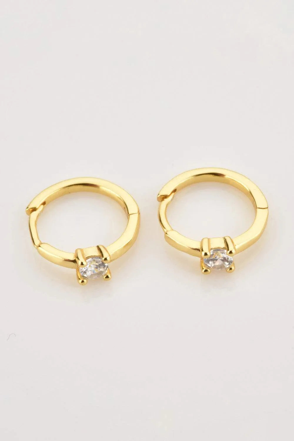 Zircon 925 Sterling Silver Huggie Earrings Earrings - Tophatter Daily Deals