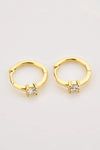 Zircon 925 Sterling Silver Huggie Earrings Earrings - Tophatter Daily Deals