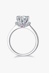 1 Carat Moissanite 925 Sterling Silver Ring Moissanite - Tophatter Daily Deals