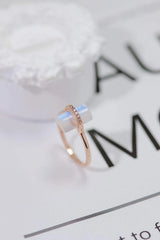 Natural Moonstone Platinum-Plated Ring Moonstone - Tophatter Daily Deals