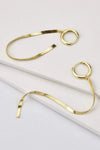 925 Sterling Silver Long Snake Chain Earrings Gold One Size Earrings - Tophatter Daily Deals