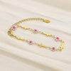 Flower & Cross Stainless Steel Bracelet White One Size Bracelets - Tophatter Daily Deals